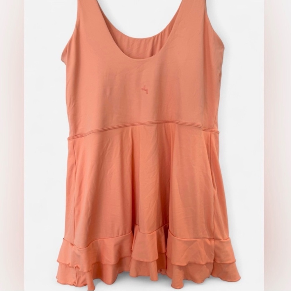 Coral Ruffle Active Dress with Built-In Shorts – Size XL - Picture 2 of 5
